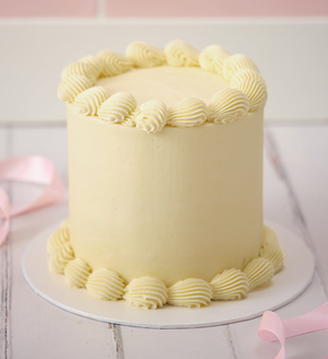 White Ribbons and Ruffles Mini Tall Cake