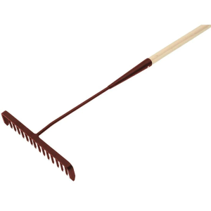 Faithfull Tarmac Rake 16 Round Teeth - Wooden Handled