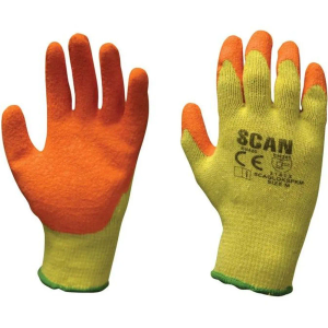 SCAN KNITSHELL LATEX PALM GLOVES - L (SIZE 9)