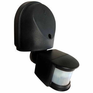 ETERNA BLACK STANDALONE PIR DETECTOR 180DG IP44