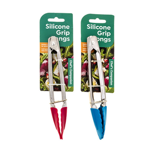 Tongs Stainless Steel Silicone Tip 7inch 18cm Random Colour Chosen
