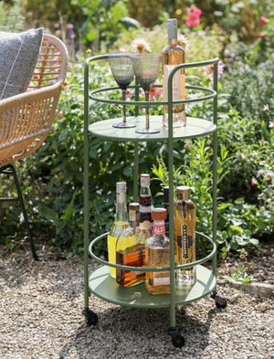 Rive Droite Drinks Trolley - Steel, Thistle Green