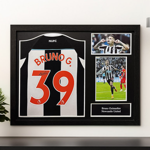 Bruno Guimaraes Signed Newcastle United Shirt - Framed