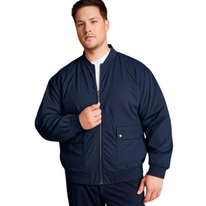 Espionage Mens Oxford Big & Tall Harrington Jacket - 4XL / Dark Navy