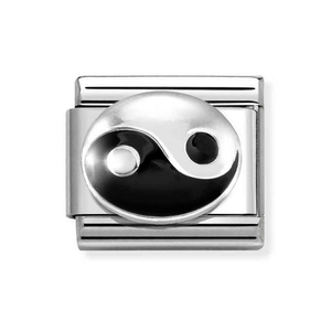 Classic Silver Enamel Yin Yang Charm