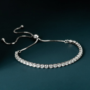 Signature Premium Sterling Silver CZ Slider Bracelet