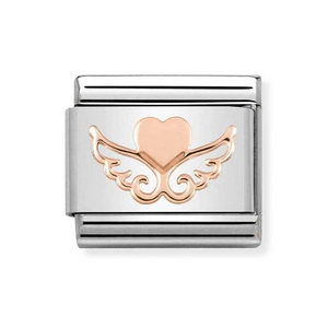 Classic Rose Gold Angel Heart Charm