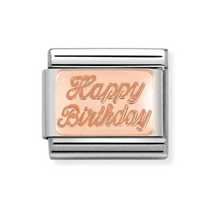 Classic Rose Gold Happy Birthday Charm