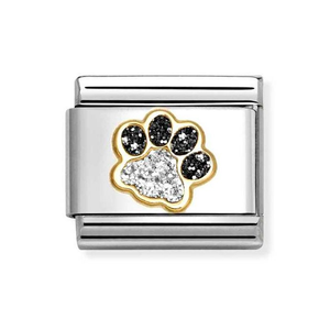 Classic Gold Glitter Paw Print Charm