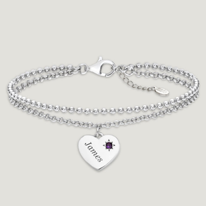 CANDY Love Silver & Amethyst Heart Bracelet