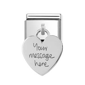 Classic Silver Heart Handwriting Pendant Charm