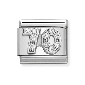 Classic Silver "70" Zirconia Charm