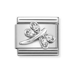 Classic Silver & CZ Dragonfly Charm