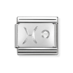 Classic Silver & CZ Pisces Charm