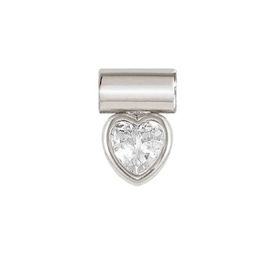 SeiMia Silver Heart Shaped CZ Pendant Charm