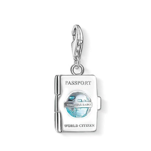 Classic Silver Enamel Passport Charm