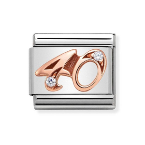 Classic Rose Gold Number 40 Charm