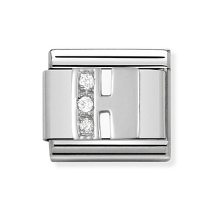 Classic Silver & CZ Letter H Charm