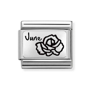 Classic Silver June Rose Flower Charm
