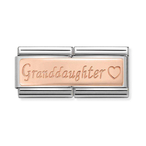 Classic Rose Gold Granddaughter Double Charm