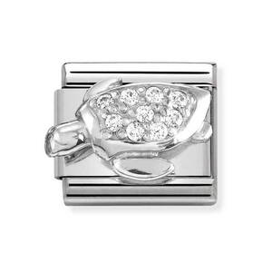 Classic Silver CZ Sea Turtle Charm
