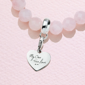 Classic Silver Heart Handwriting Charm