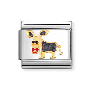 Classic Gold & Enamel Donkey Charm