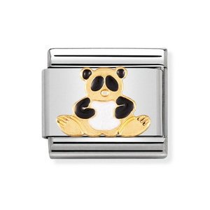 Classic Gold & Enamel Panda Charm