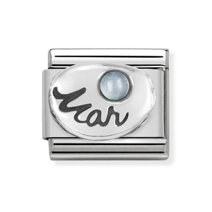 Classic Silver March Birthstone Charm