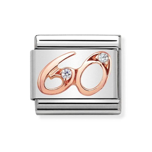 Classic Rose Gold Number 60 Charm