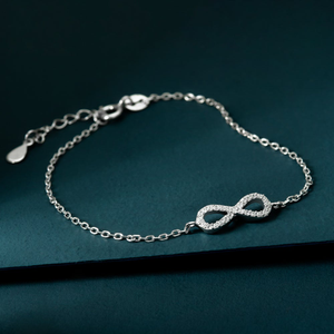 Signature Premium Sterling Silver CZ Infinity Bracelet