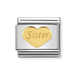 Classic Gold Sister Heart Charm
