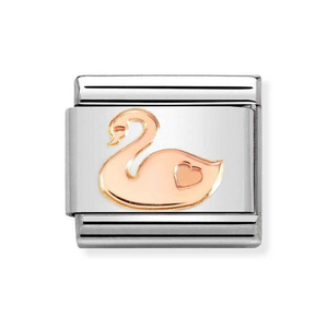 Classic Rose Gold Swan Charm