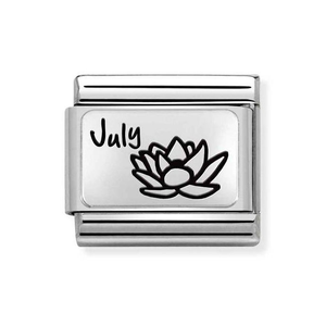 Classic Silver July Water Lily Flower Charm