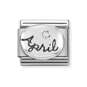 Classic Silver April Birthstone Charm