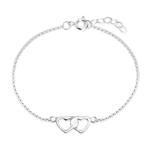 Signature Silver Intertwined Hearts Bracelet