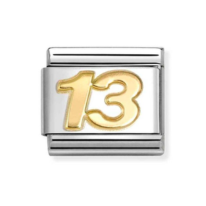 Classic Gold Number 13 Charm