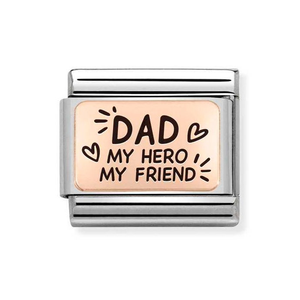 Classic Rose Gold Dad My Hero My Friend Charm