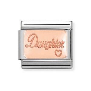 Classic Rose Gold Daughter Heart Charm