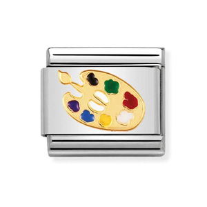 Classic Gold & Enamel Artist Palette Charm