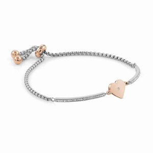 Milleluci Rose Gold Plated Stainless Steel Heart Bracelet