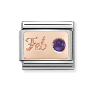 Classic Rose Gold February Birthstone Charm
