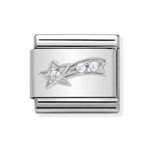 Classic Silver Sparkling Comet Charm