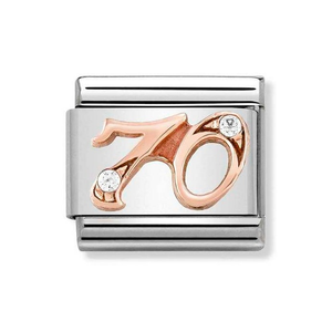 Classic Rose Gold Number 70 Charm