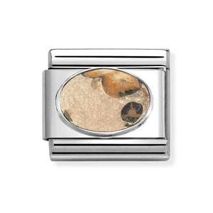 Classic Silver Leopard Jasper Stone Charm