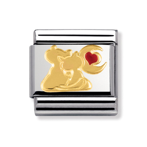 Classic Gold Cats & Moon Charm