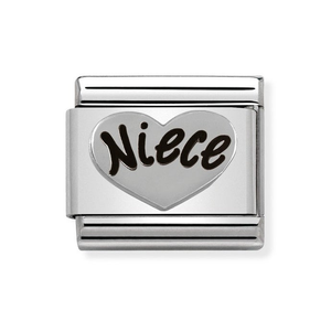 Classic Silver Niece Heart Charm