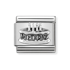 Classic Silver Birthday Cake Charm