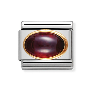 Classic Gold & Garnet January Birthstone Charm