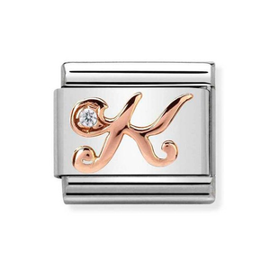 Classic Rose Gold Letter K Charm